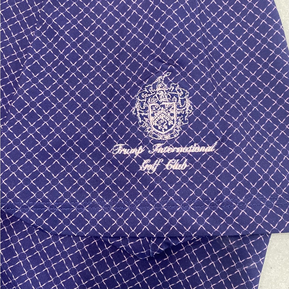Greyson Golf Polo Mens XL with Trump International Golf Club logo - Navy/Purple